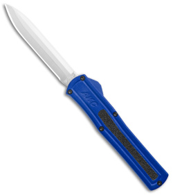 AKC F-20 D/A Spear Point OTF Automatic Knife Blue Aluminum (3.6" Satin)