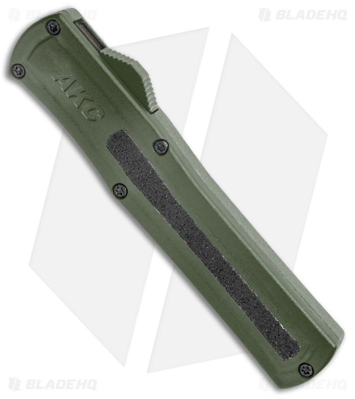 AKC F-20 D/A OTF Automatic Knife Green Aluminum (3.6" Black)