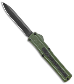 AKC F-20 D/A OTF Automatic Knife Green Aluminum (3.6" Black)