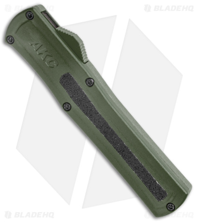AKC F-20 D/A OTF Automatic Knife OD Green Aluminum (3.6" Satin)