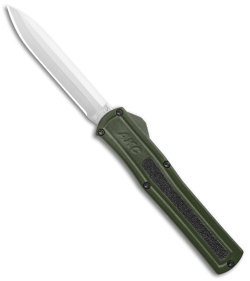 AKC F-20 D/A OTF Automatic Knife OD Green Aluminum (3.6" Satin)