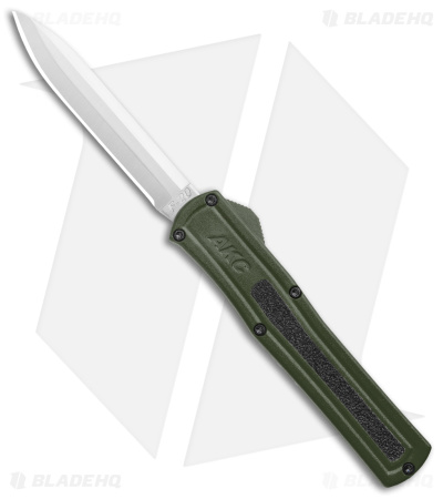 AKC F-20 D/A OTF Automatic Knife OD Green Aluminum (3.6" Satin)