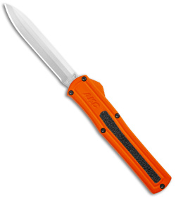 AKC F-20 D/A Drop Point OTF Automatic Knife Orange Aluminum (3.6" Satin)