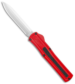 AKC F-20 D/A Dagger OTF Automatic Knife Red Aluminum (3.6" Satin)