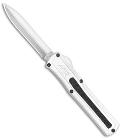 AKC F-20 D/A Dagger OTF Automatic Knife White Aluminum (3.6" Satin)