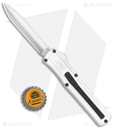 AKC F-20 D/A Dagger OTF Automatic Knife White Aluminum (3.6" Satin)
