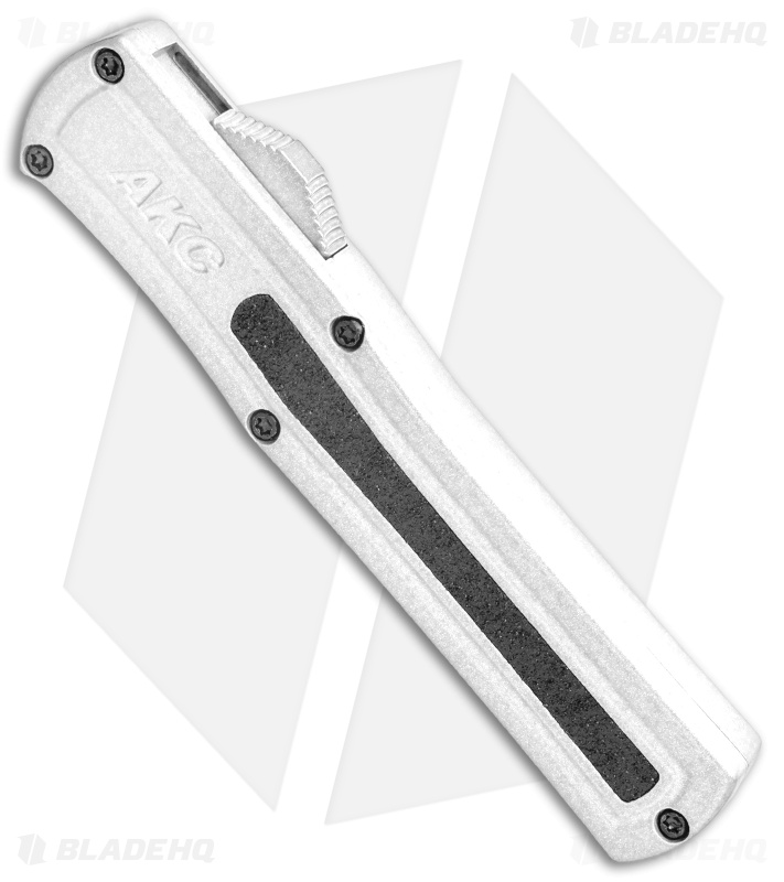 AKC F-20 D/A Dagger OTF Automatic Knife White Aluminum (3.6" Satin)