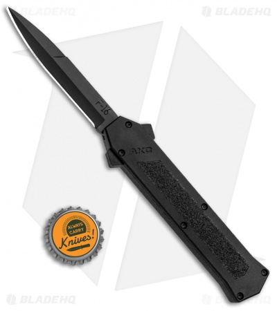 AKC F-16 D/A Bayonet OTF Automatic Knife Black Inlay (3.3" Black)