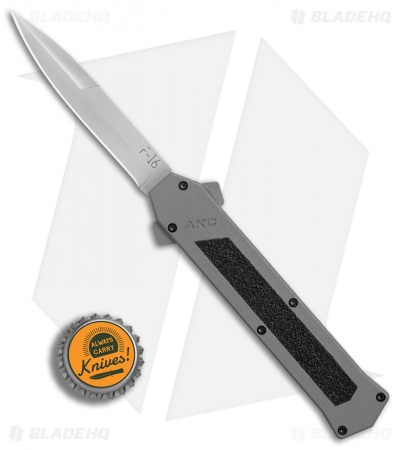 AKC F-16 D/A Bayonet OTF Automatic Knife Gray (3.3" Satin)