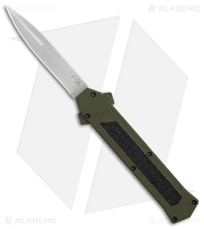 AKC F-16 D/A Bayonet OTF Automatic Knife OD Green (3.3" Satin)
