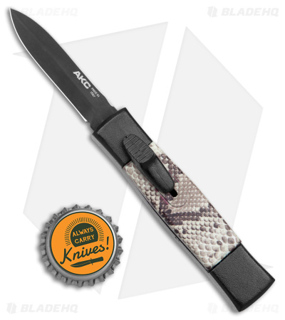 AKC Minion Concord OTF Automatic Knife Snake Skin (2.3" Black Dagger)