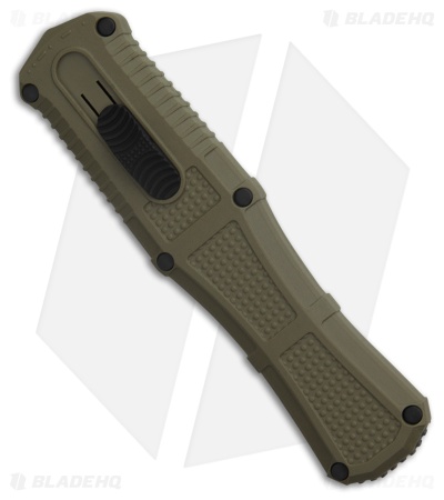 Benchmade Claymore OTF D/A Auto Knife Green Grivory (3.9" Gray Serr) 3370SGY-1