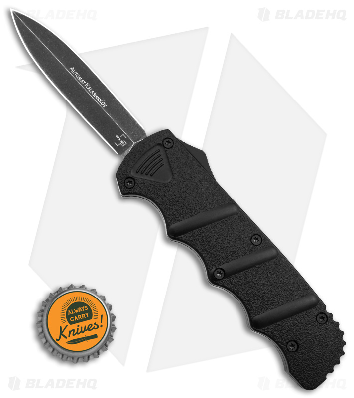 Boker Plus Kalashnikov Dagger OTF Automatic Knife Black Aluminum (3.5" Black SW)