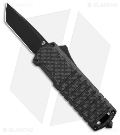 Tekto Knives A2 Badger Tanto OTF Automatic Knife Carbon Fiber (1.9" Black)