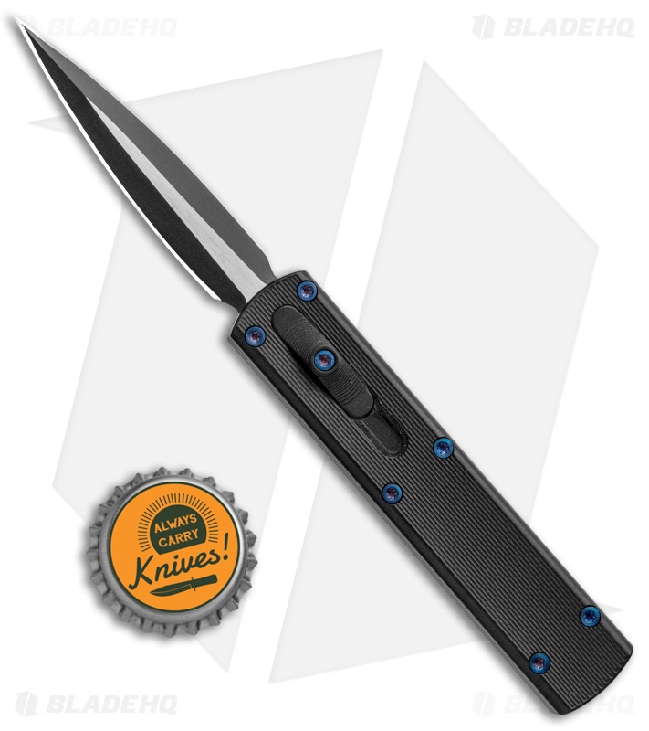 D Rocket Designs Zulu Spear D/A OTF Automatic Knife Black Out (2.8" Black/Satin)
