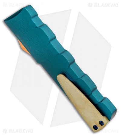 D Rocket Designs FIN D/A OTF Automatic Knife Green/Gold (2.75" Satin)