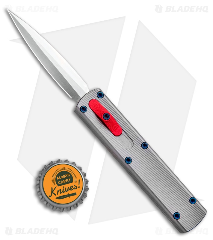 リクオー　DD−722 D Rocket Design Zulu Spear | D/A OTF Automatic Knife | Gray + Red