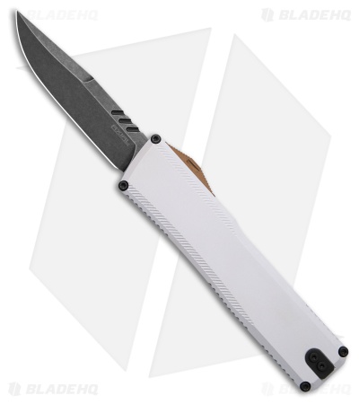 Axial Shift Gen III Clip Point OTF Knife Hidden White Aluminum (3.5" Blackwash)