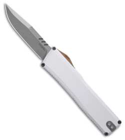 Axial Shift Gen III Clip Point OTF Knife Hidden White Aluminum (3.5" Stonewash)