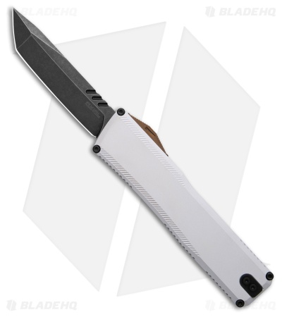 Axial Shift Gen III Tanto OTF Knife Hidden White Aluminum (3.5" Blackwash)