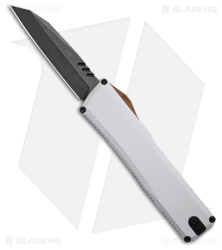 Axial Shift Gen III Wharncliffe OTF Knife Hidden White Aluminum (3.5" Blackwash)