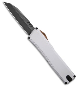 Axial Shift Gen III Wharncliffe OTF Knife Hidden White Aluminum (3.5" Blackwash)