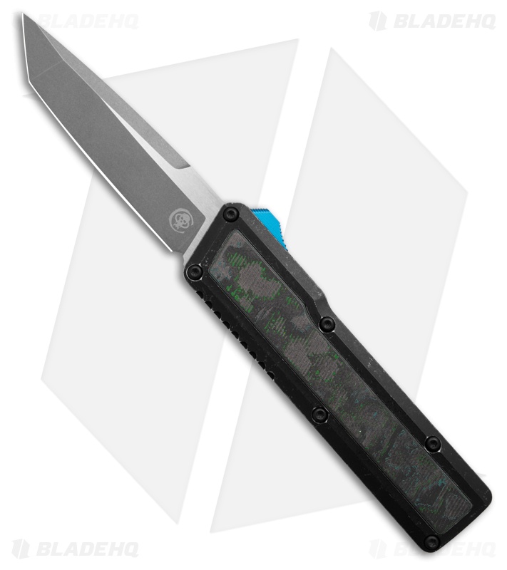 Chaves Dissident OTF Tanto Knife Black Battleworn Al/Kelp Carbon Fiber (3.8" SW)