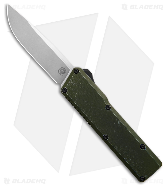 Chaves Dissident OTF DP Knife OD Green Crosshatch Aluminum (3.7" Stonewash)