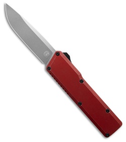 Chaves Dissident OTF DP Knife Red Battleworn Crosshatch Aluminum(3.7" Two-Tone)