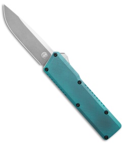 Chaves Dissident OTF Drop Point Knife Blue Crosshatch Aluminum (3.7" SW)
