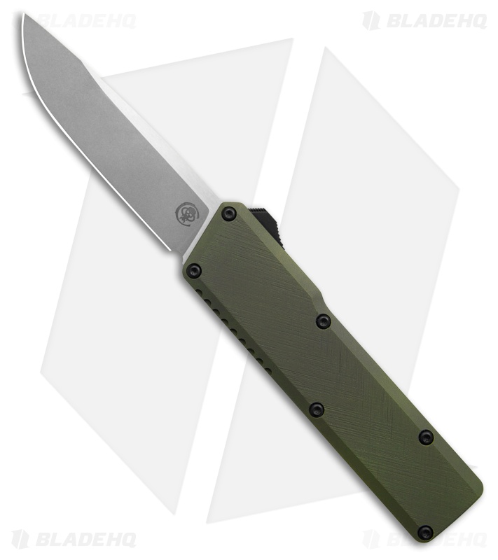 Chaves Dissident OTF Drop Point OD Green Petrified Aluminum (3.7" Two-Tone)