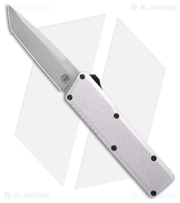 Chaves Dissident OTF Tanto Knife Battleworn Clearcoat Crosshatch Al (3.7" SW)