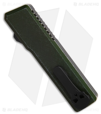 Chaves Dissident OTF Tanto Knife Battleworn OD Green Crosshatch Al(3.7" Two-Tone