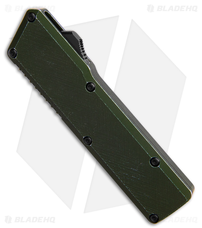 Chaves Dissident OTF Tanto Knife Battleworn OD Green Crosshatch Al(3.7" Two-Tone