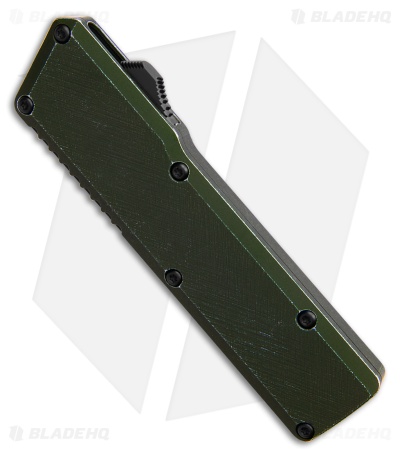 Chaves Dissident OTF Tanto Knife Battleworn OD Green Crosshatch Al(3.7" Two-Tone