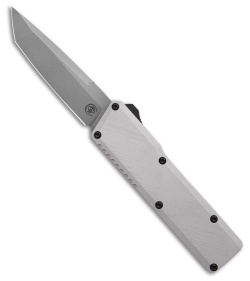 Chaves Dissident OTF Tanto Knife Clearcoat Crosshatch Aluminum (3.7" Dark SW)