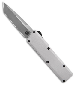 Chaves Dissident OTF Tanto Knife Clearcoat Crosshatch Aluminum (3.7" Dark SW)