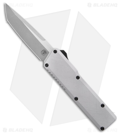 Chaves Dissident OTF Tanto Knife Clearcoat Crosshatch Aluminum (3.7" SW)