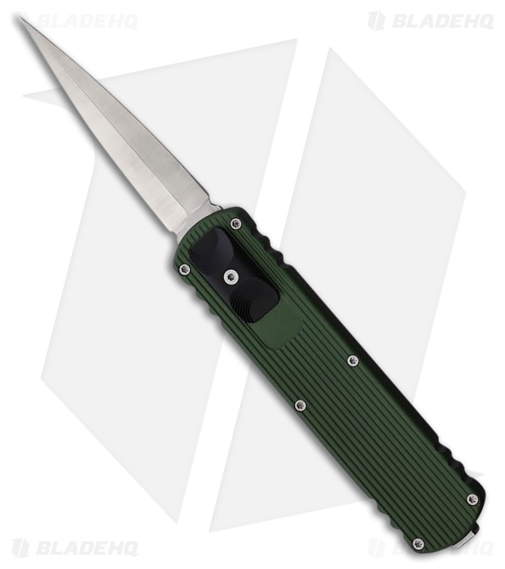 D Rocket Design Zulu Spear Dagger OTF Knife Green Al Satin