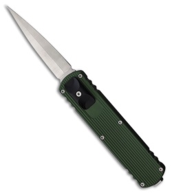 D Rocket Design Zulu Spear Dagger D/A OTF Automatic Knife Green Al (2.75" Satin)