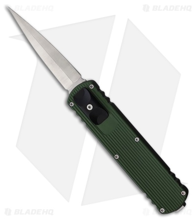 D Rocket Design Zulu Spear Dagger D/A OTF Automatic Knife Green Al (2.75" Satin)