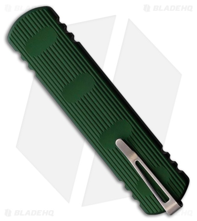 D Rocket Design Zulu Spear Wharncliffe D/A OTF Auto Knife Green Al (2.75" Satin)