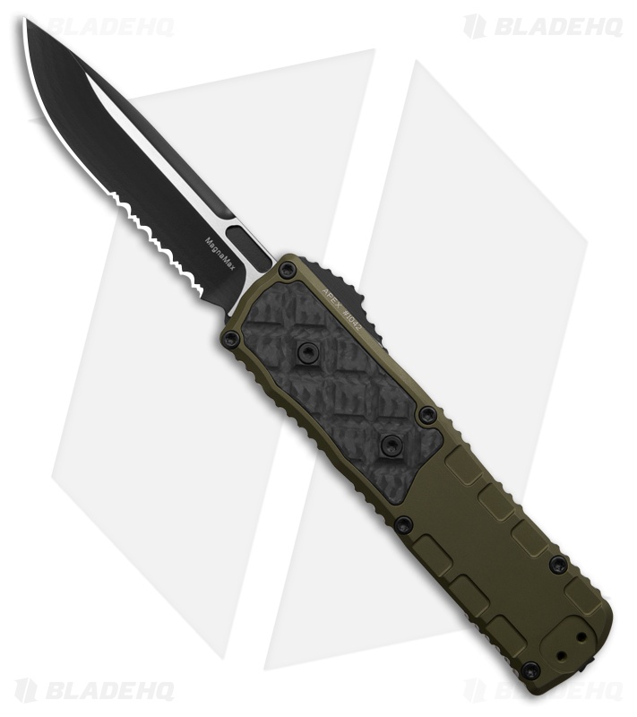Guardian Tactical APEX S/E OTF Knife OD Green Al/CF (3.5"Two-Tone Serr MagnaMax)