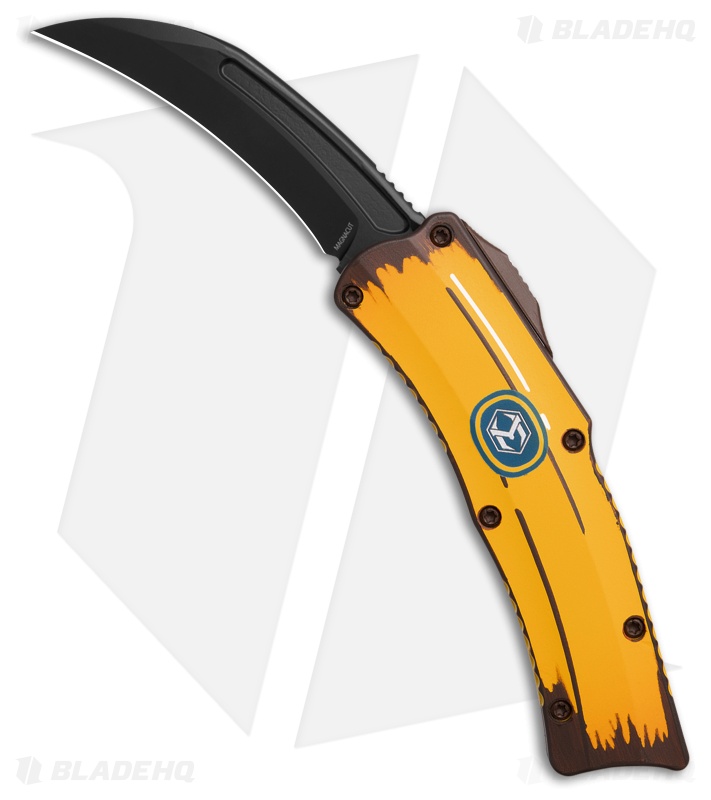 Heretic Knives ROC D/A OTF Automatic Knife Stabnana Yellow Cel Shade