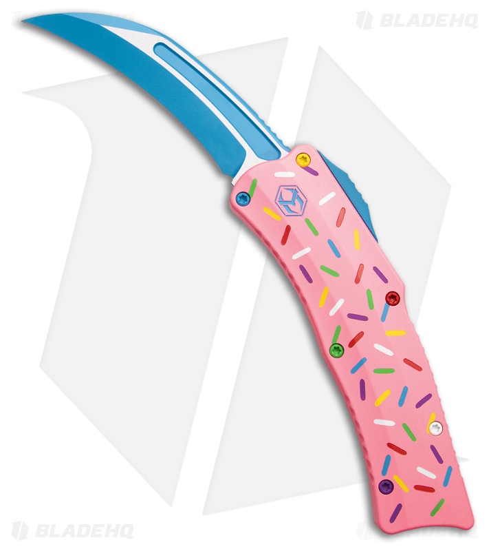 Heretic Knives ROC Dessert Warrior® D/A OTF Automatic Knife (3" Blue)