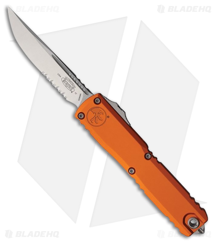 Microtech Ultratech Gen IV S/E OTF Knife Orange Aluminum (3.5" SW Serrated)