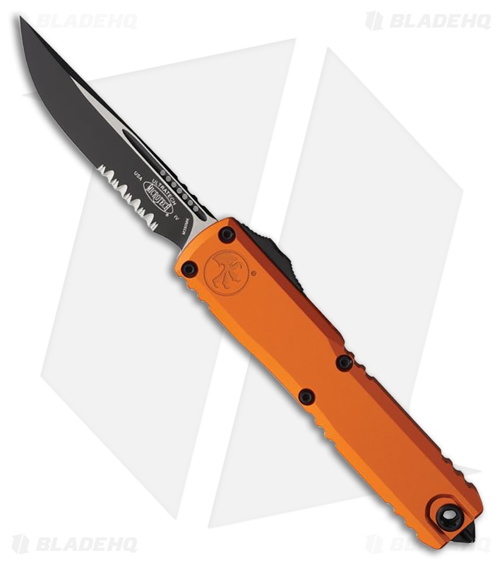 Microtech Ultratech Gen IV S/E OTF Knife Orange Aluminum (3.5" Black Serr)
