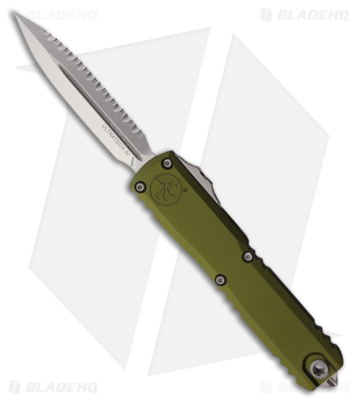 Microtech Ultratech Gen IV D/E OTF Knife OD Green Aluminum (3.5" SW Full Serr)