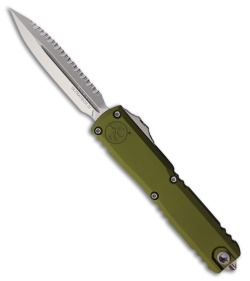Microtech Ultratech Gen IV D/E OTF Knife OD Green Aluminum (3.5" SW Full Serr)