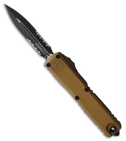 Microtech Ultratech Gen IV D/E OTF Knife Tan Aluminum (3.5" Black Serrated)